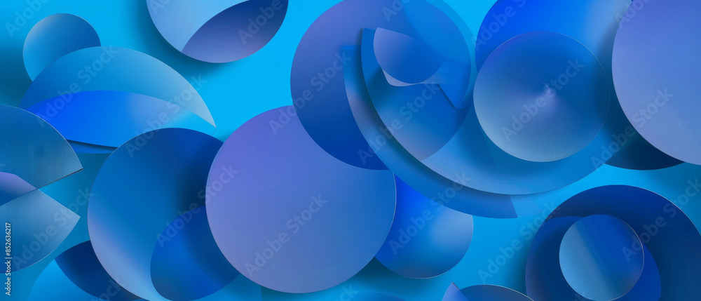 An abstract arrangement of overlapping blue circles and shapes set against a bright blue background, evoking a sense of creativity and modern design. An abstract arrangement of overlapping blue circles and shapes set against a bright blue background, evoking a sense of creativity and modern design.