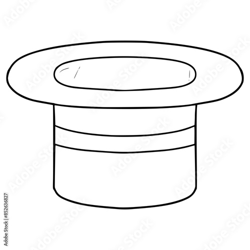 magician hat illustration hand drawn outline vector