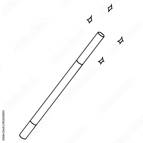 magic wand magician illustration hand drawn outline vector