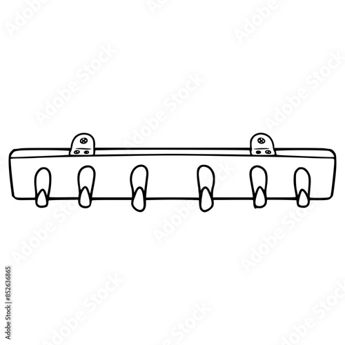 hook bridle rack illustration hand drawn outline vector