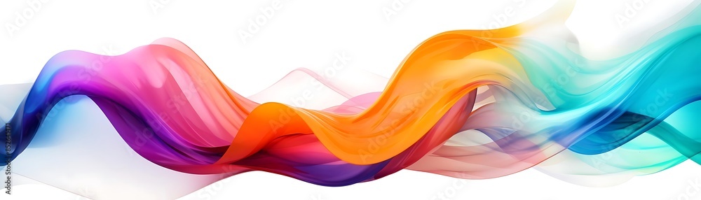 colorful waves on a isolated background, featuring a red, yellow, green ...