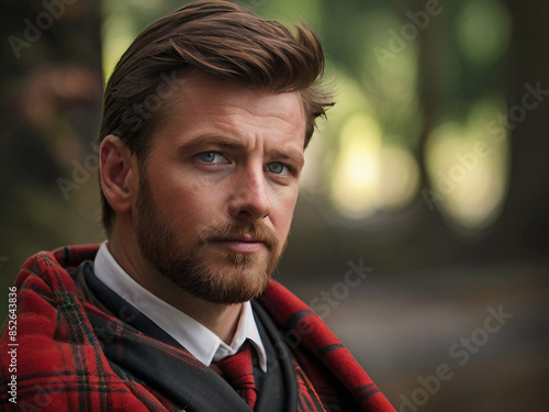 Scottish Man in Traditional Attire  photo