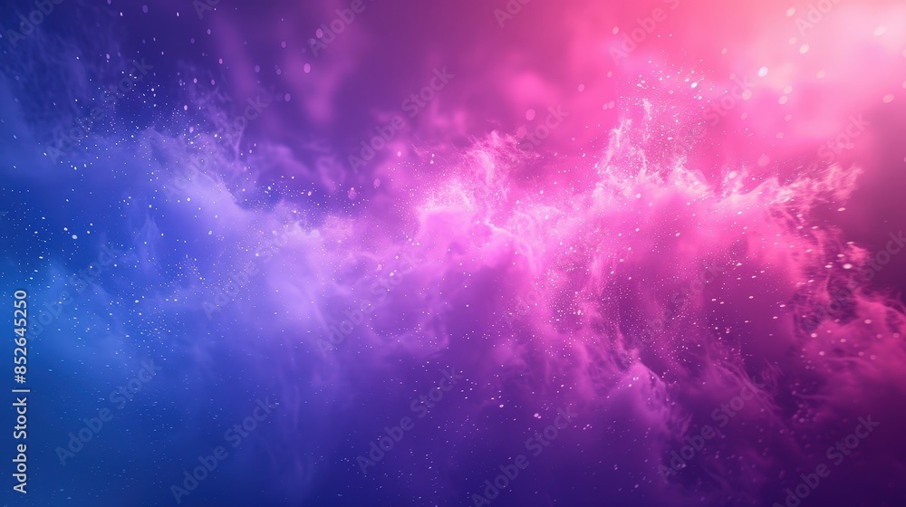 A digital abstract illustration of swirling pink and purple clouds with a starry background A digital abstract illustration of swirling pink and purple clouds with a starry background