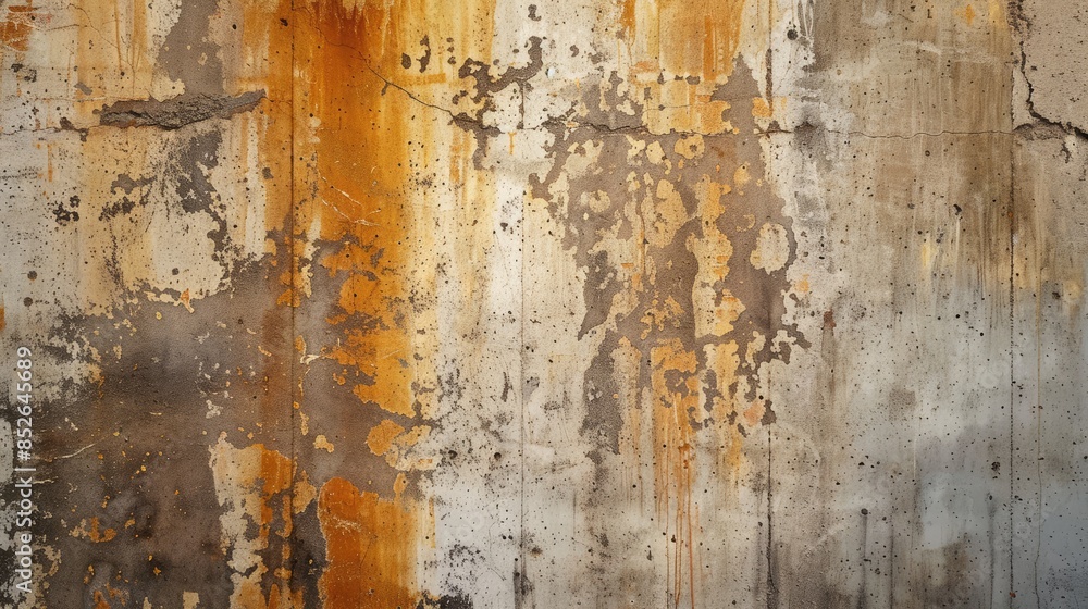 Concrete wall with streaks of brown paint Concrete wall with streaks of brown paint