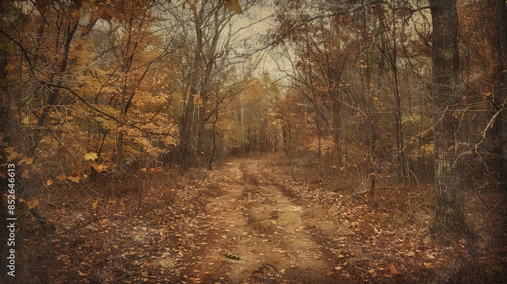 Conceptual Image of a Textured Autumn Trail Conceptual Image of a Textured Autumn Trail