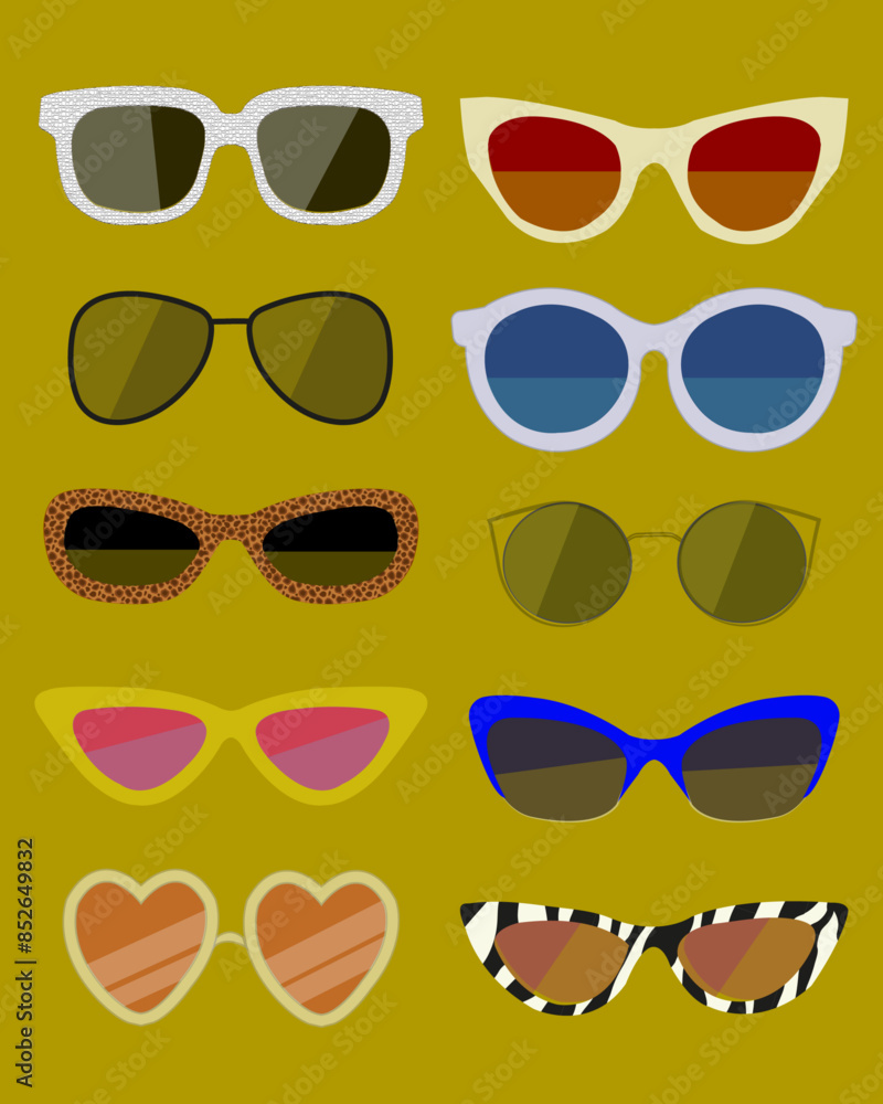 collection lunettes de soleil tendance mode styles différents vecteur collection lunettes de soleil tendance mode styles différents vecteur