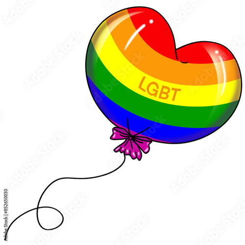 Rainbow balloon about flag of gender LGBT