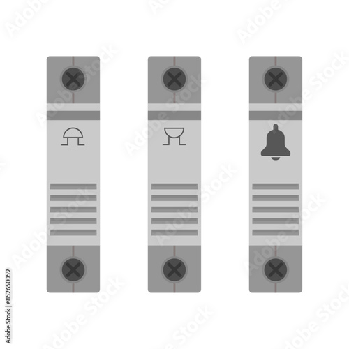 Buzzer for DIN rail mounting. Flat design. Vector illustration