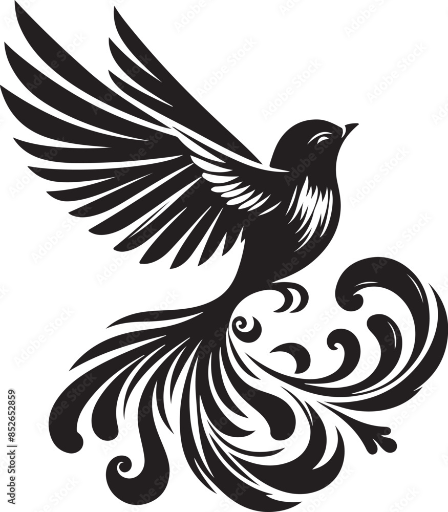 Obraz premium Bird silhouette vector illustration