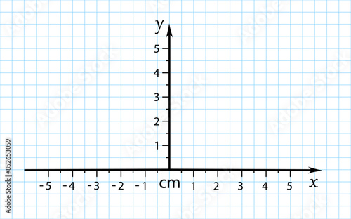 Trigonometrical system of coordinates on graph paper. vector illustration. template for drawing graphs of trigonometric functions