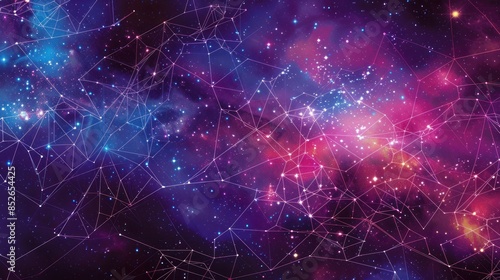 A Vibrant Cosmic Composition: The Interaction of Celestial Bodies and Nebulous Formations in a Galactic Scene