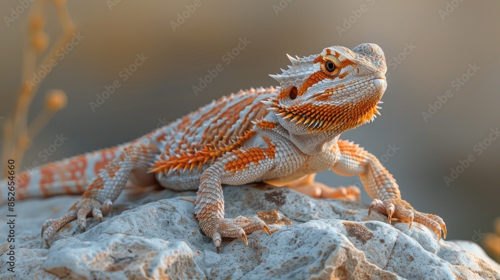 Closeup of a Bearded Dragon on a Rock Closeup of a Bearded Dragon on a Rock