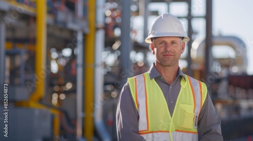 The engineer at the industrial site photo