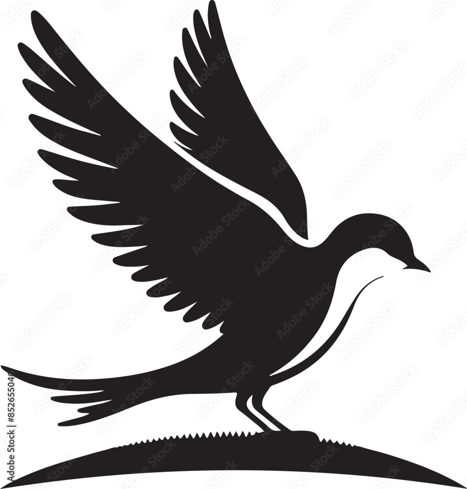 Fototapeta premium Bird silhouette vector illustration