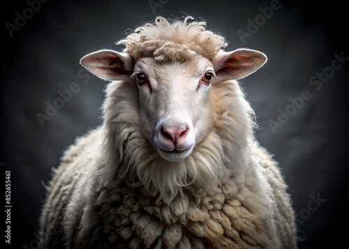 A Sheep Is A Cud-Chewing Mammal That Is Typically Kept For Its Wool Or Meat. Sheep Are Social Animals And Live In Herds. photo