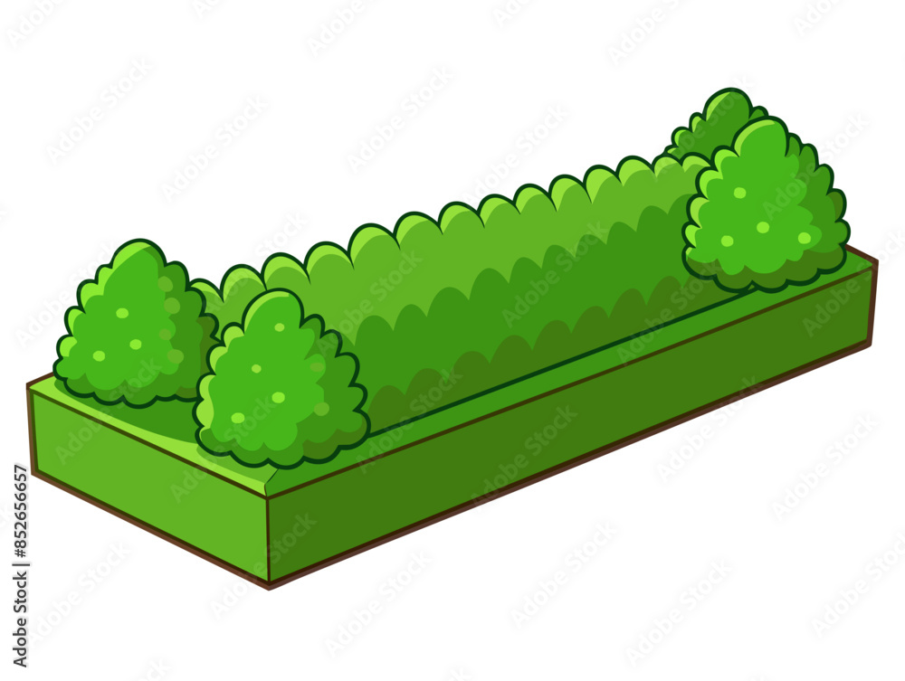 Naklejka premium Pruned hedges, Realistic 3D render. Generative AI. 