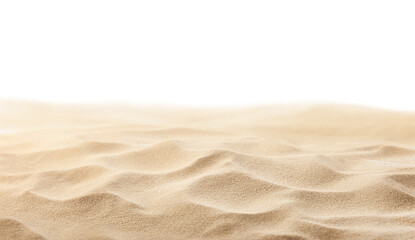 beach sand from front view, on white isolated background