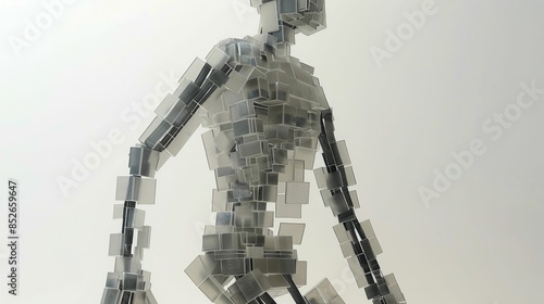 A man made of metal and metal pieces photo