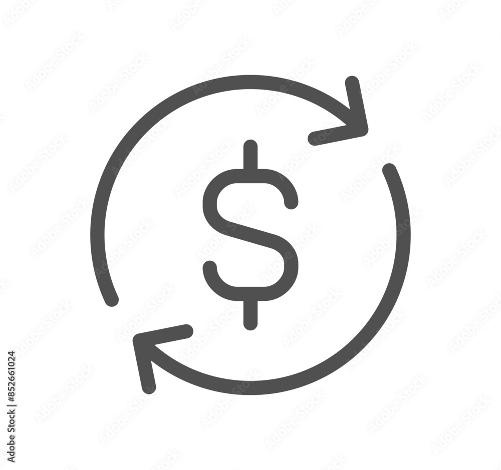 Currency related icon outline and linear vector.

