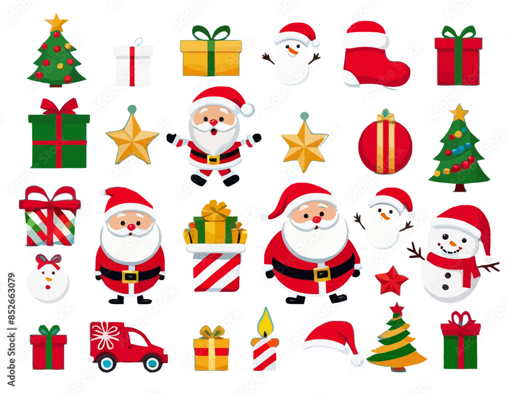 Christmas stickers and icons, vector, wektory, Christmas stickers and icons, vector, wektory,