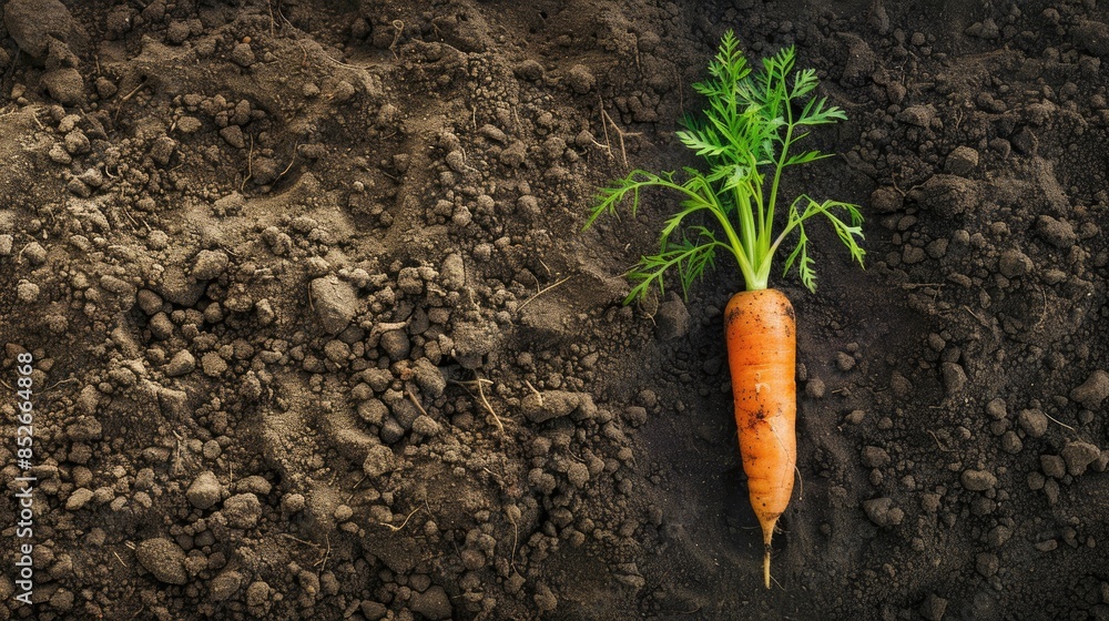 Carrot planted in soil isolated carrot in the ground Carrot planted in soil isolated carrot in the ground