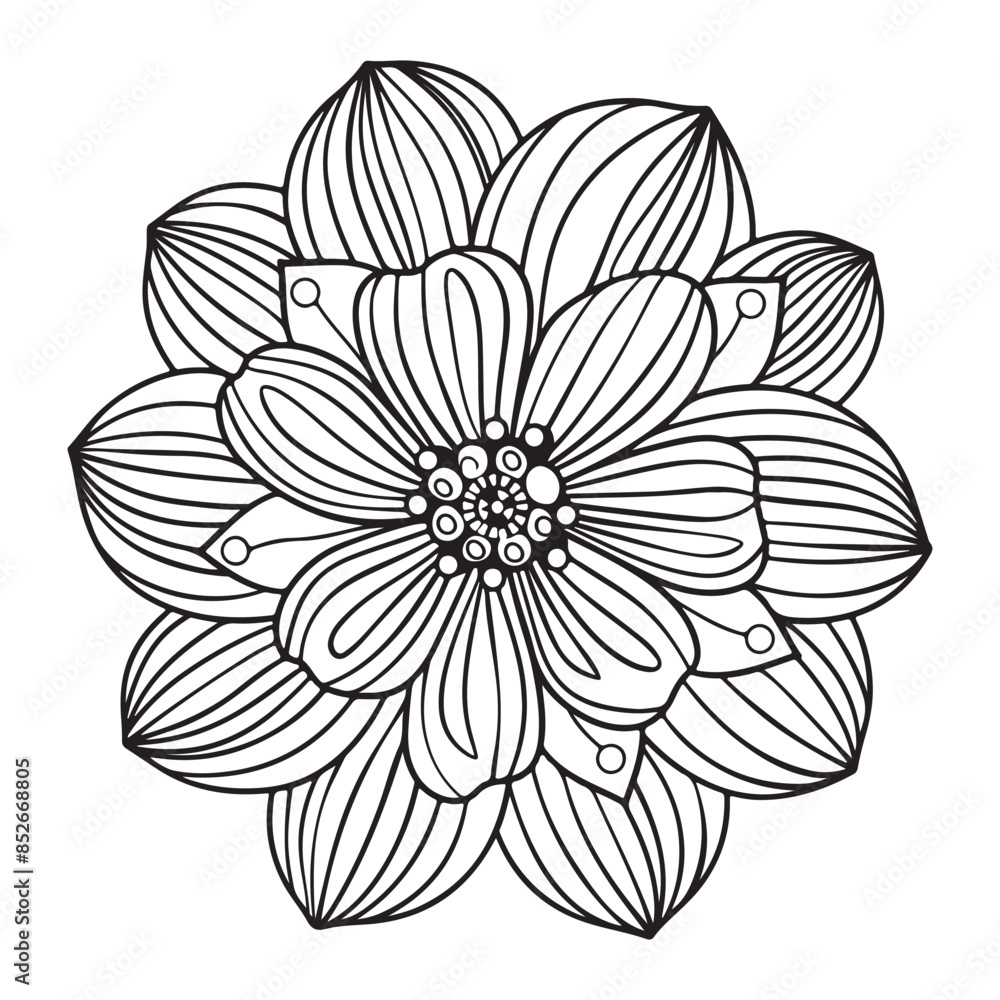 Flat simple flower icon design, black vector illustration on white background Flat simple flower icon design, black vector illustration on white background