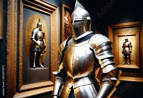 medieval knight's armor at the a castle museum.