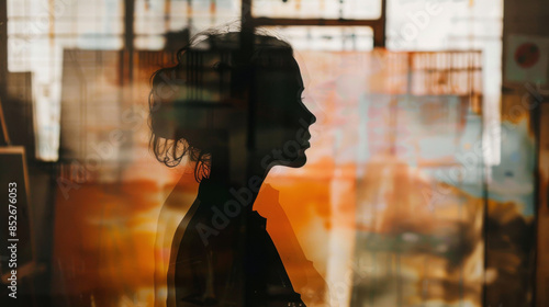 Silhouette of a Woman in a Window
