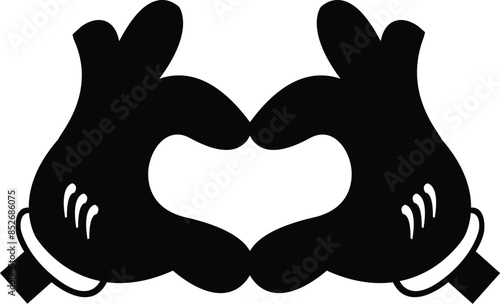 Heartfelt Mickey Mouse Hands – Playful Halftone Art