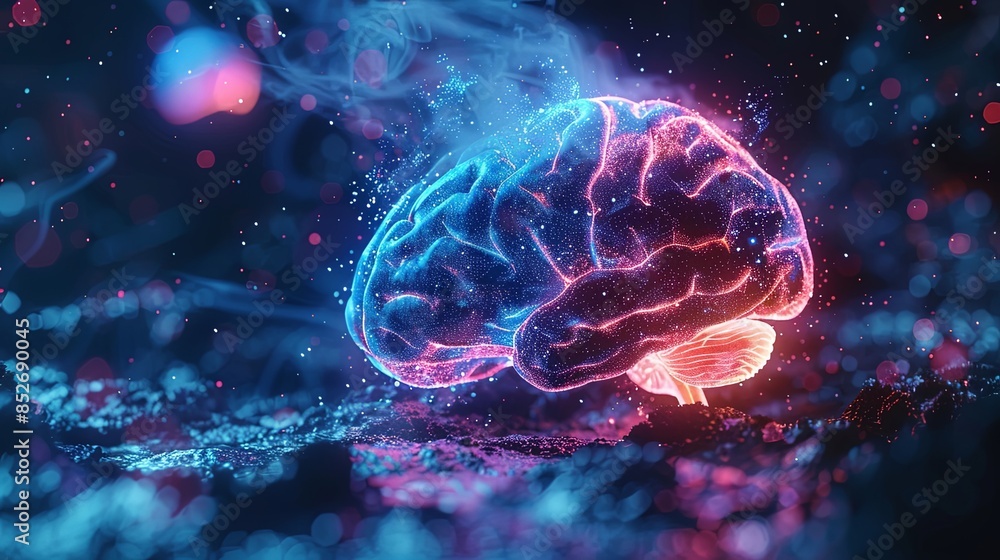 An enchanting image of a neon glowing digital brain superimposed on intricate circuitry, highlighting themes of intelligence and computing An enchanting image of a neon glowing digital brain superimposed on intricate circuitry, highlighting themes of intelligence and computing