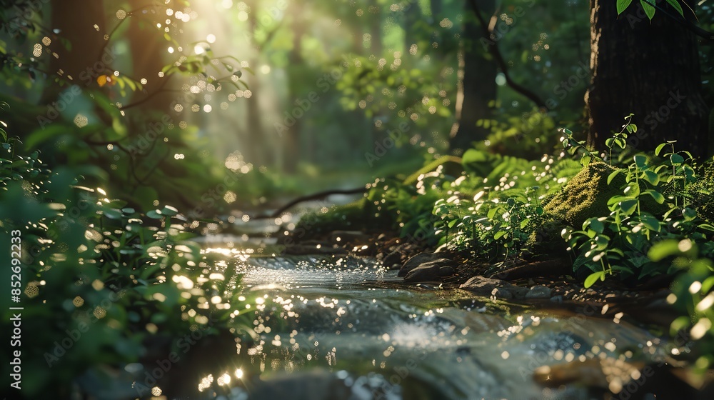 A stream in a forest A stream in a forest