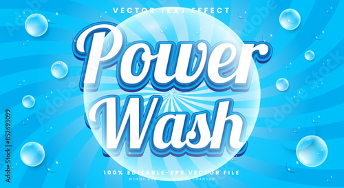 Power wash 3d editable text effect template