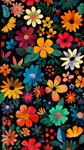 Colorful floral pattern