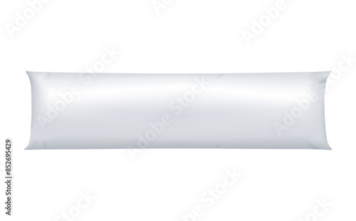 Long Body Pillow isolated on white background. Dakimakura pillow for anti-stress and hugging. 3d vector realistic template. Ready for your design. Front view. EPS10. 