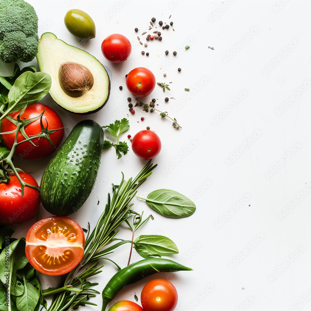 Fresh vegetables on white background illustration Fresh vegetables on white background illustration