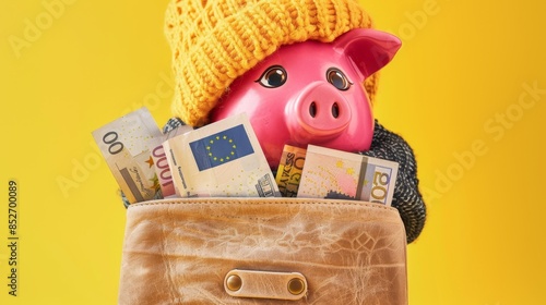 The Piggybank with Euros photo