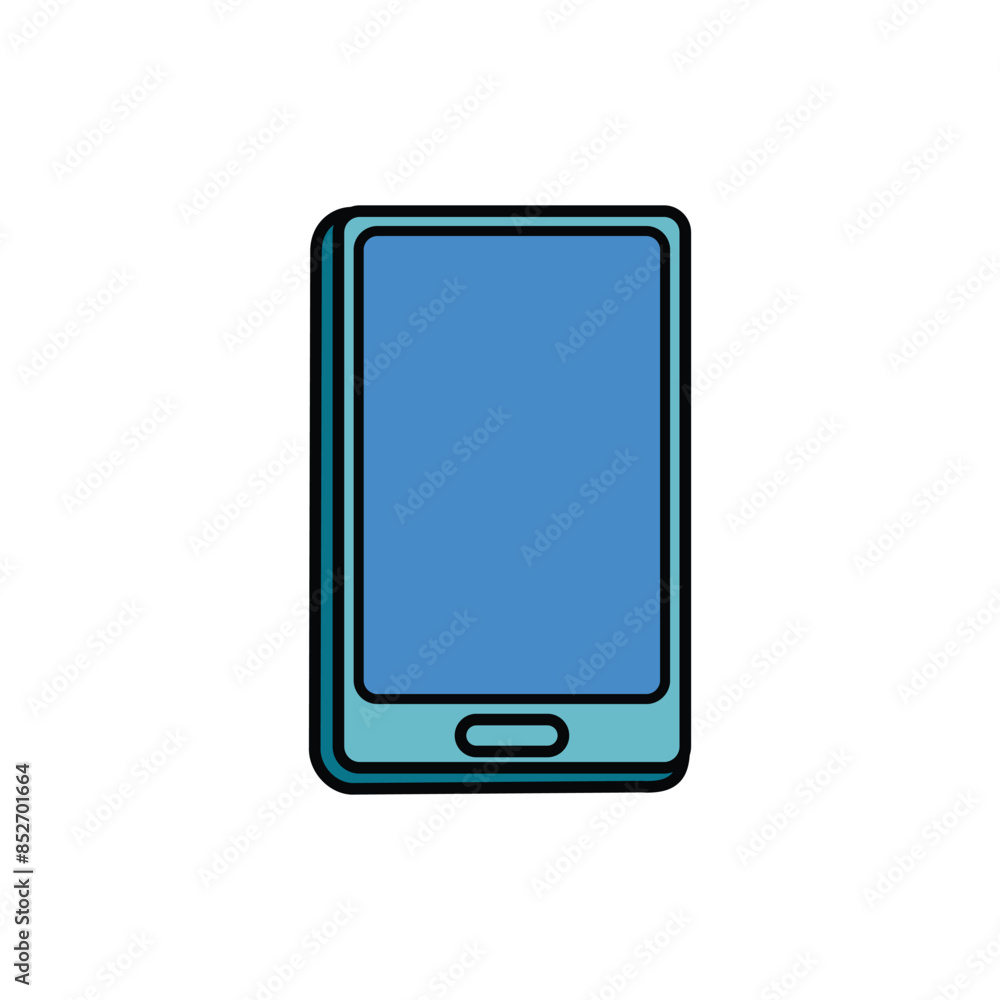 smartphone device technology with blank screen illustration line color style design. mobile phone cartoon illustration in blue color. technology illustration element design smartphone device technology with blank screen illustration line color style design. mobile phone cartoon illustration in blue color. technology illustration element design