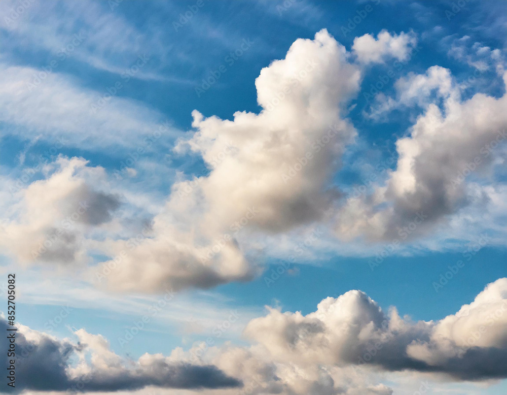 Obraz premium Peaceful blue sky with light clouds