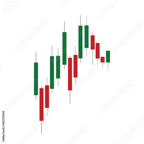 stock market candle graph transparent png or isolated on white background