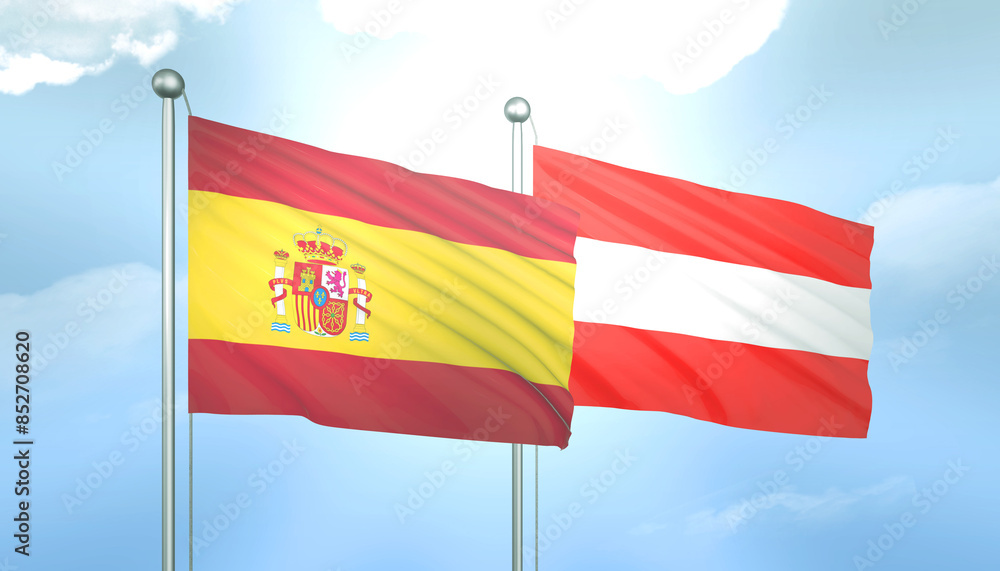 Spain and Austria Flag Together A Concept of Relations Spain and Austria Flag Together A Concept of Relations