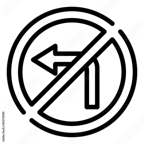 no turn left icon