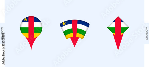Central African Republic Map Markers Set. Perfect for projects related to Central African Republic, travel, geography, and international representation.