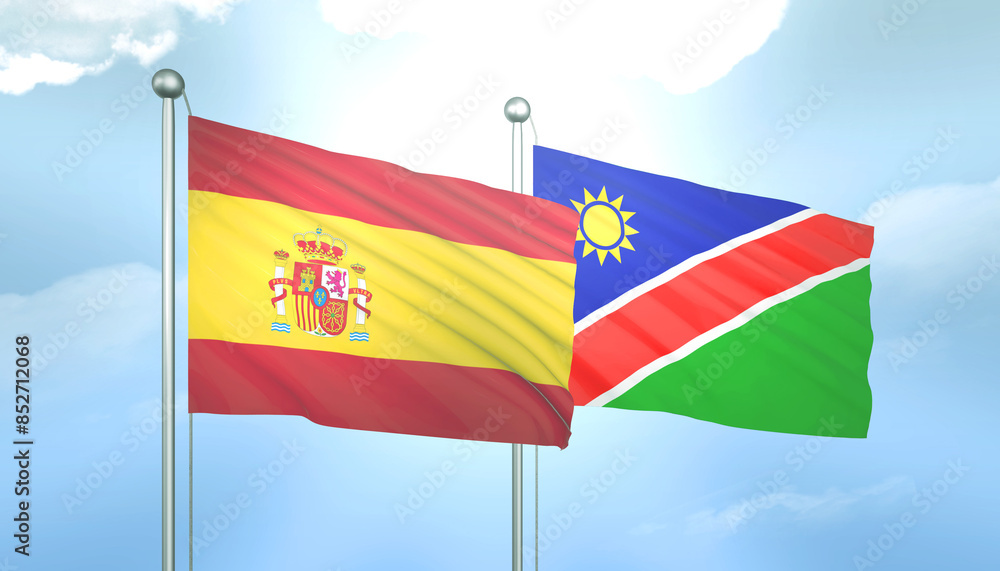 Spain and Namibia Flag Together A Concept of Relations Spain and Namibia Flag Together A Concept of Relations