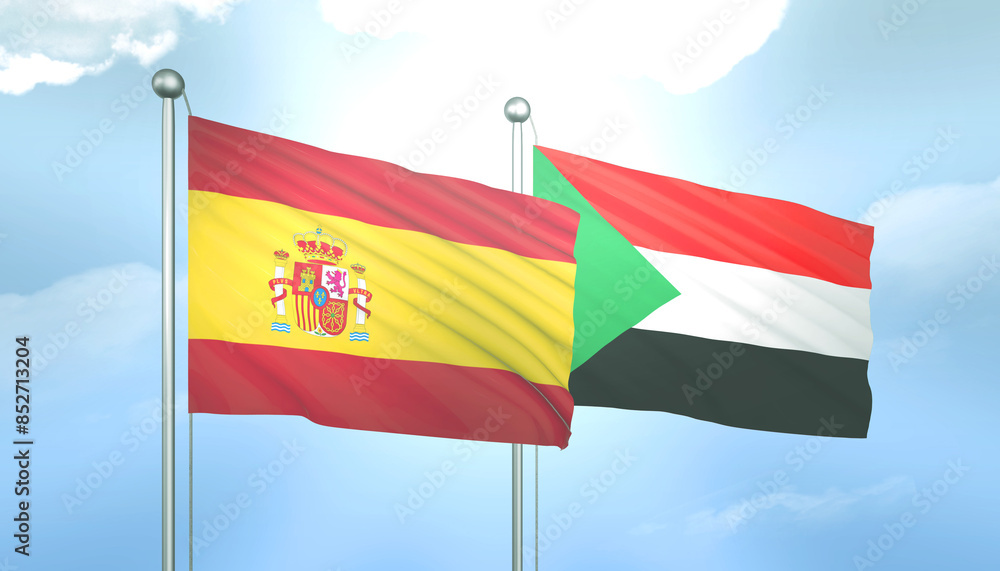 Spain and Sudan Flag Together A Concept of Relations Spain and Sudan Flag Together A Concept of Relations