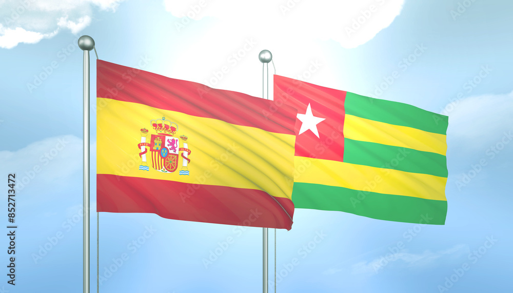 Spain and Togo Flag Together A Concept of Relations Spain and Togo Flag Together A Concept of Relations