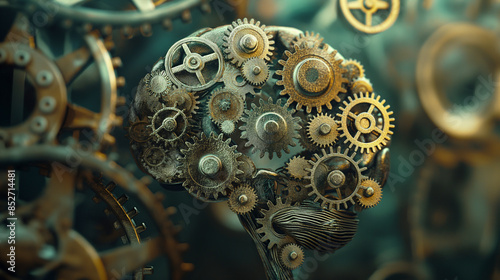 Unveiling the Spark: A 3D Brain with Exposed Gears Offers a Glimpse into Thought Generation, Generative AI