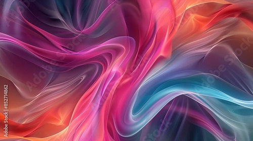 Silky abstract waves blending colors dynamic movement rich texture