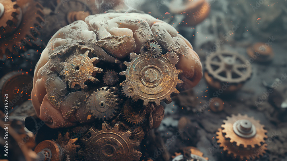 Beyond the Neurons: A 3D Brain with Exposed Gears Unveils the Mechanism of Thought, Generative AI Beyond the Neurons: A 3D Brain with Exposed Gears Unveils the Mechanism of Thought, Generative AI