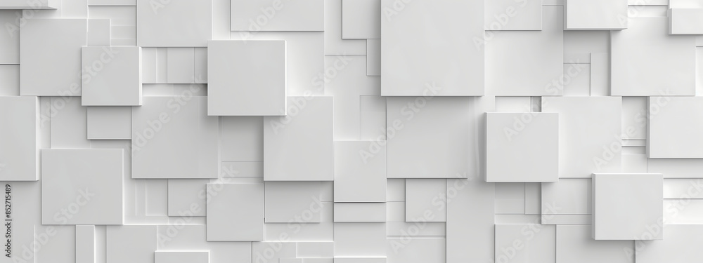 Obraz premium White abstract background with 3d rectangles and squares