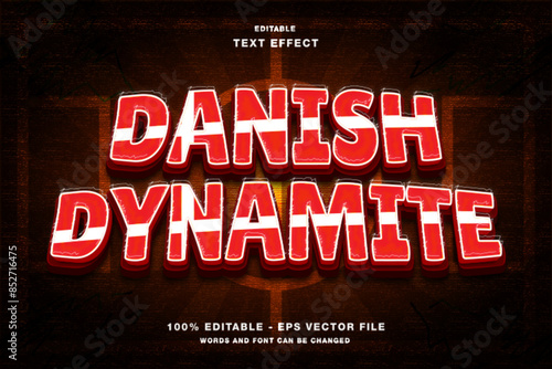 Danish Dynamite 3d Editable Text Effect Template Style Premium Vector